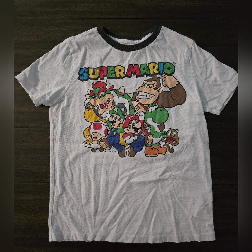 Old Navy Black and White Super Mario T-Shirt
